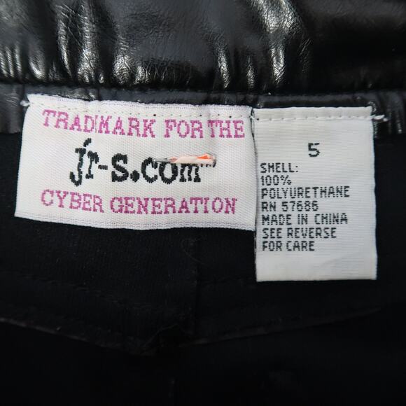 Vintage Y2K Cyber Generation Black Faux Leather Studded Flare Pants 5 - Picture 5 of 6